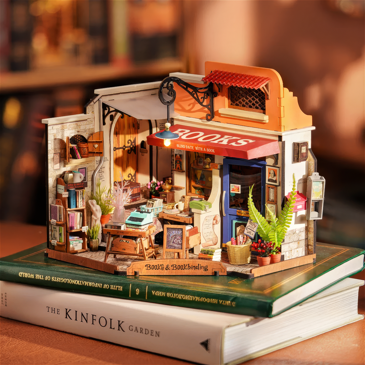 Corner Bookstore DIY Miniature House Kit | 7thblur